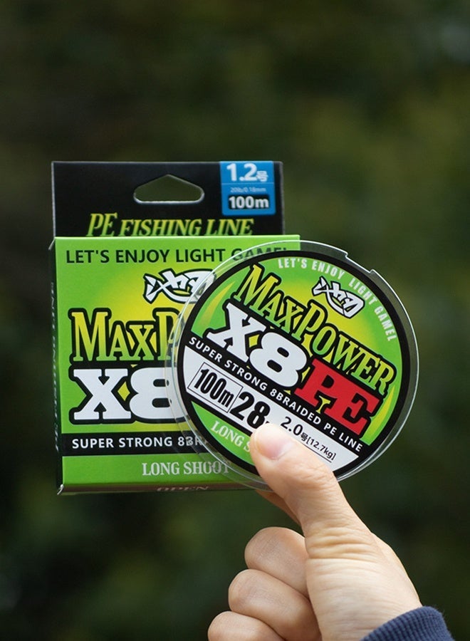 Premium 8X Braided PE Fishing Line 100m #1.5 High Strength Smooth Casting Main Line for Lure Rod and Reel Emerald Green - Image 3